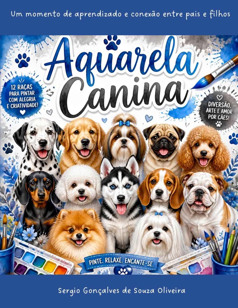 Aquarela Canina: Livro de colorir para crianças