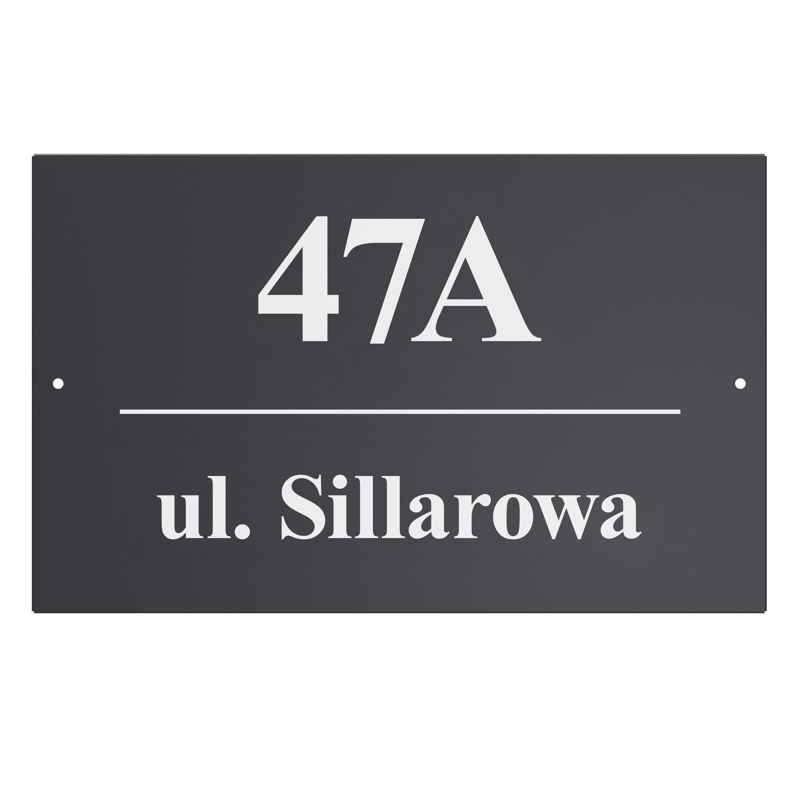 Sillar Placa para Número de Casa con Nombre de Calle Antracita | Placa para Puerta con grabado Personalizado: Nombre de calle, Nombre y Número | Resistente a los rayos UV | Tamaño: 20 cm x 32 cm