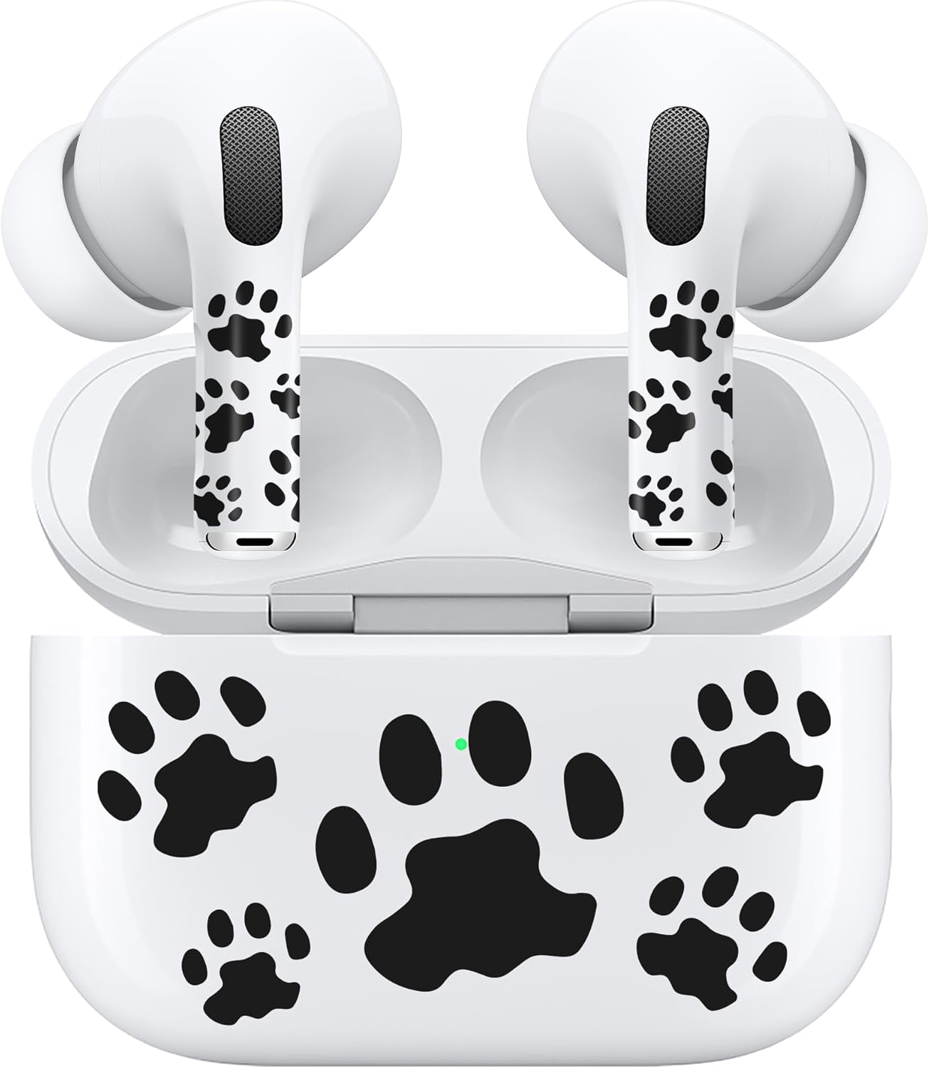 ROCKMAX Black Accessories for AirPods Pro 2nd Generation, Cat Paw Decal Skin Sticker for Earphones and Charging Case, Earbuds Case Cover for Women and Teens, with Cleaning Kits