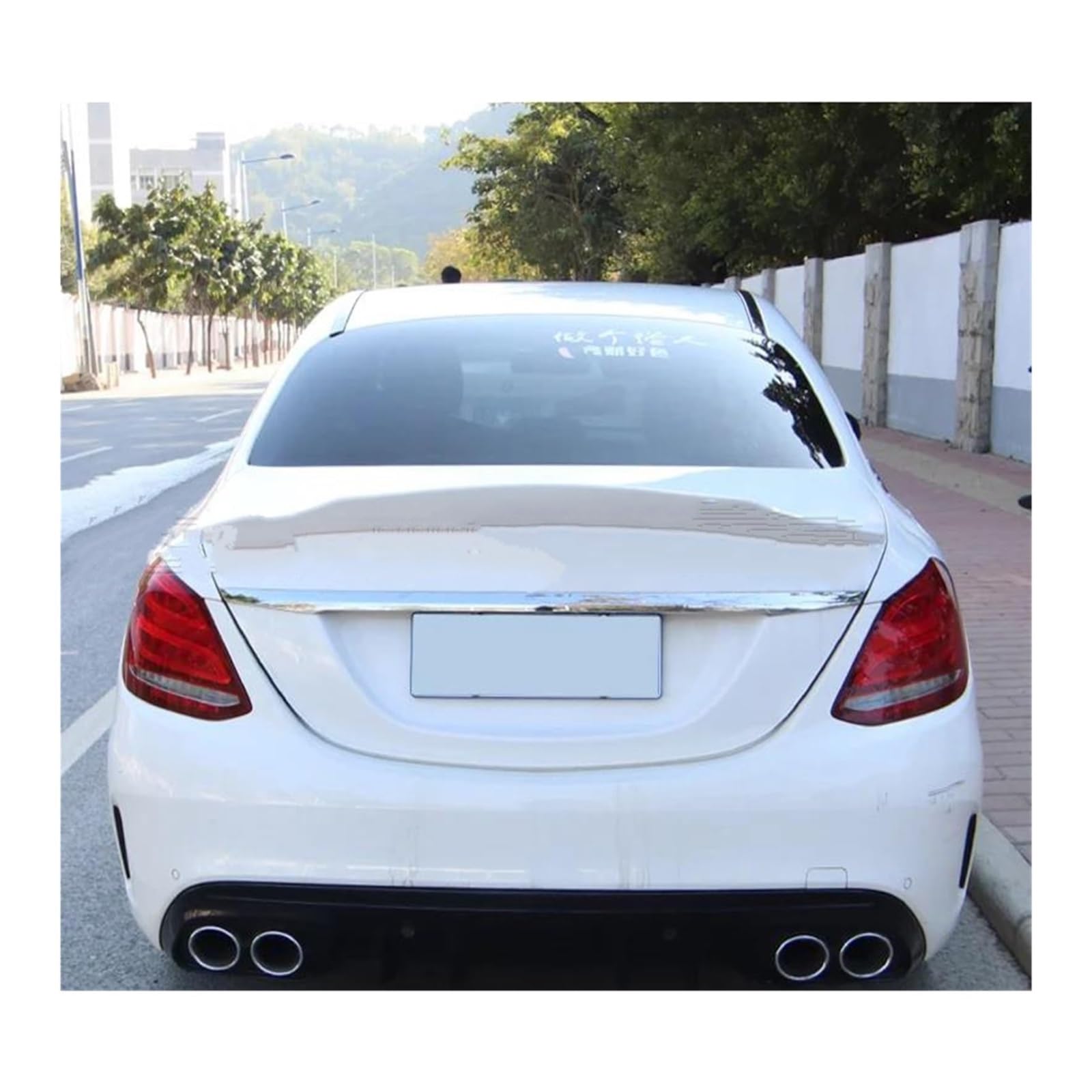 Dla Mercedes Dla Benz Klasy C W205 C63 C180 C200 C250 C260 2014-2020 Prawdziwy Tylny Spoiler Z Włókna Węglowego Tylny Spojler Dachowy(WHITE)