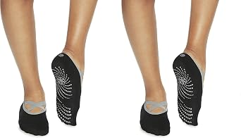 Gaiam Grippy Yoga Socks with Non-Slip Grip for Women Barre, Pilates & Hot Yoga at Home for Added Balance and Stability | Single Pair, 2-Pack & 3-Pack