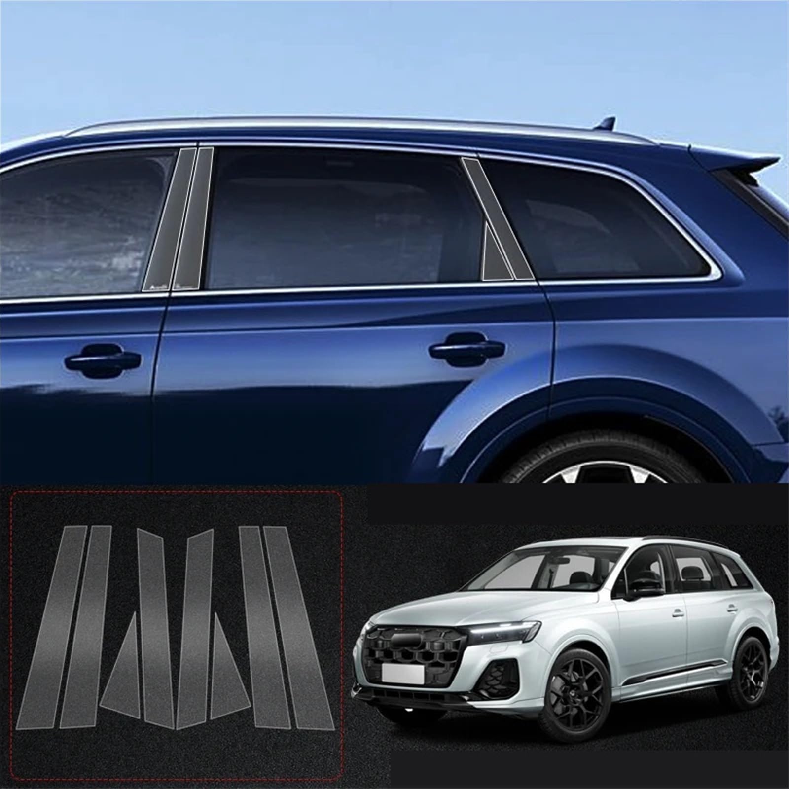 B Pillars TPU Car Protective Film for Audi for Q3 8U F3 Sportback Q4 E-TRON Q5 Q7 Q8 Q2 Transparent Body Sticker Paint Protection