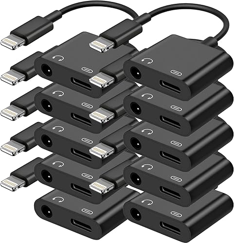 Miniatura 12 de [Certificado MFi de Apple] Adaptador de carga y audio 2 en 1 para iPhone, dongle divisor de Lightning a conector de auriculares de 3.5mm, compatible