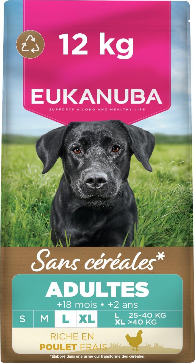 EUKANUBA Chien Adulte Petite/Moyenne sans Céréales Poulet 12 kg