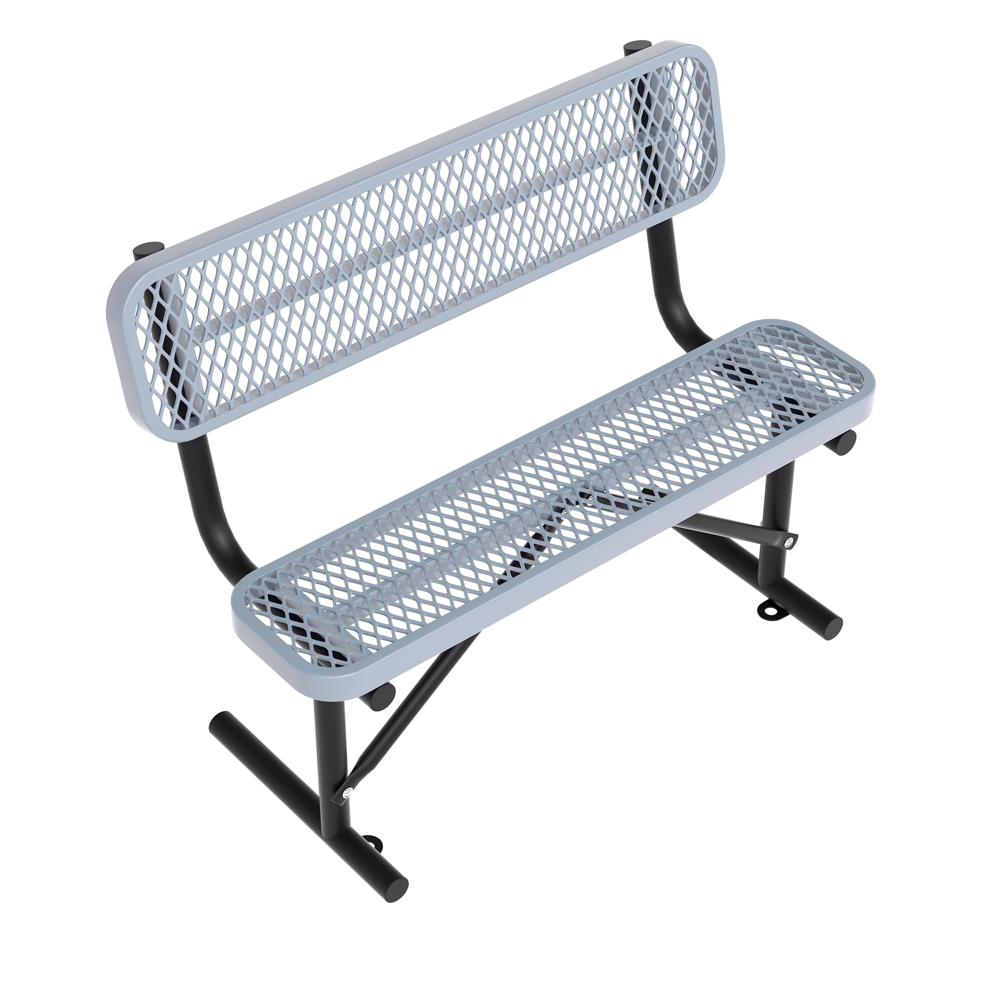 Banco de jardín de metal pesado de 4 pies con respaldo ultra resistente para patio exterior