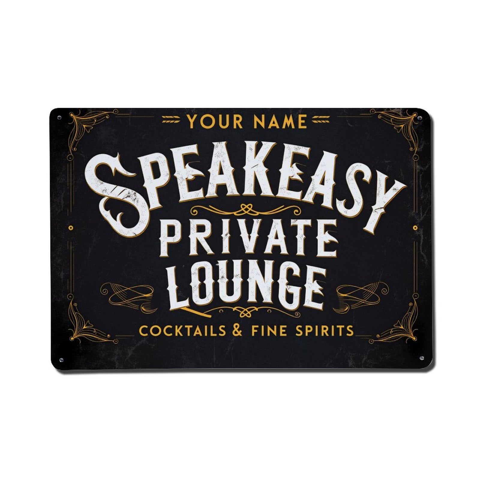 Vintage Speakeasy Lounge Sign Art Tin Sign Vintage Metal Poster, Home Bar Garage Man Cave Cafe Indoor & Outdoor Wall Decoration 8x12Inches