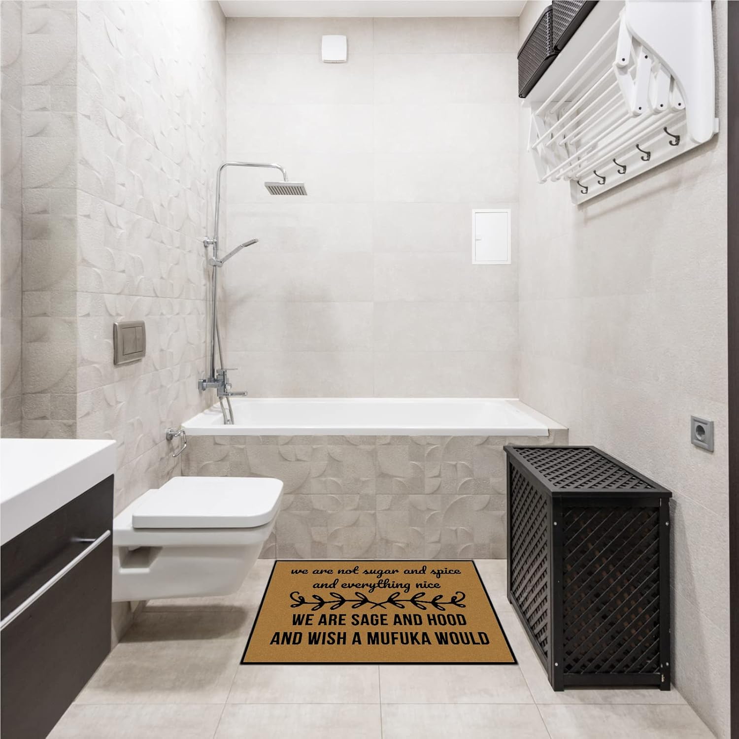 We are Sage and Hood and Wish A Mufuka Would Extra Large Fall Outdoor Welcome Mat, Valentines Door Mat Outdoor Easy Clean Front Door Mats Fall 30"x18"