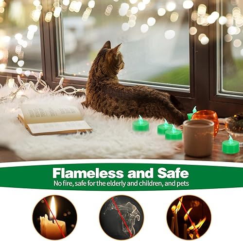 Miniatura 52 de Velas de té LED, paquete de 24 velas de té parpadeantes sin llama, luz amarilla cálida, duran más de 200 horas, funcionan