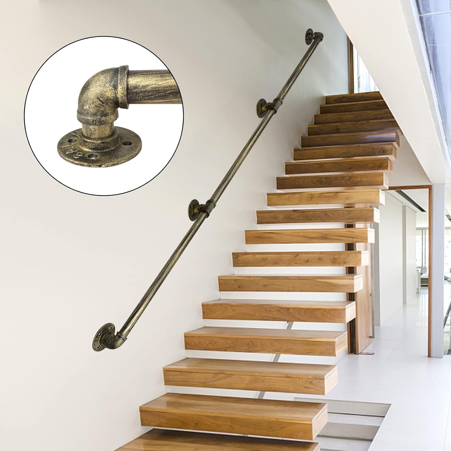 SCIEO 11.4FT Staircase Handrail with 4 Wall Mount South Africa Ubuy