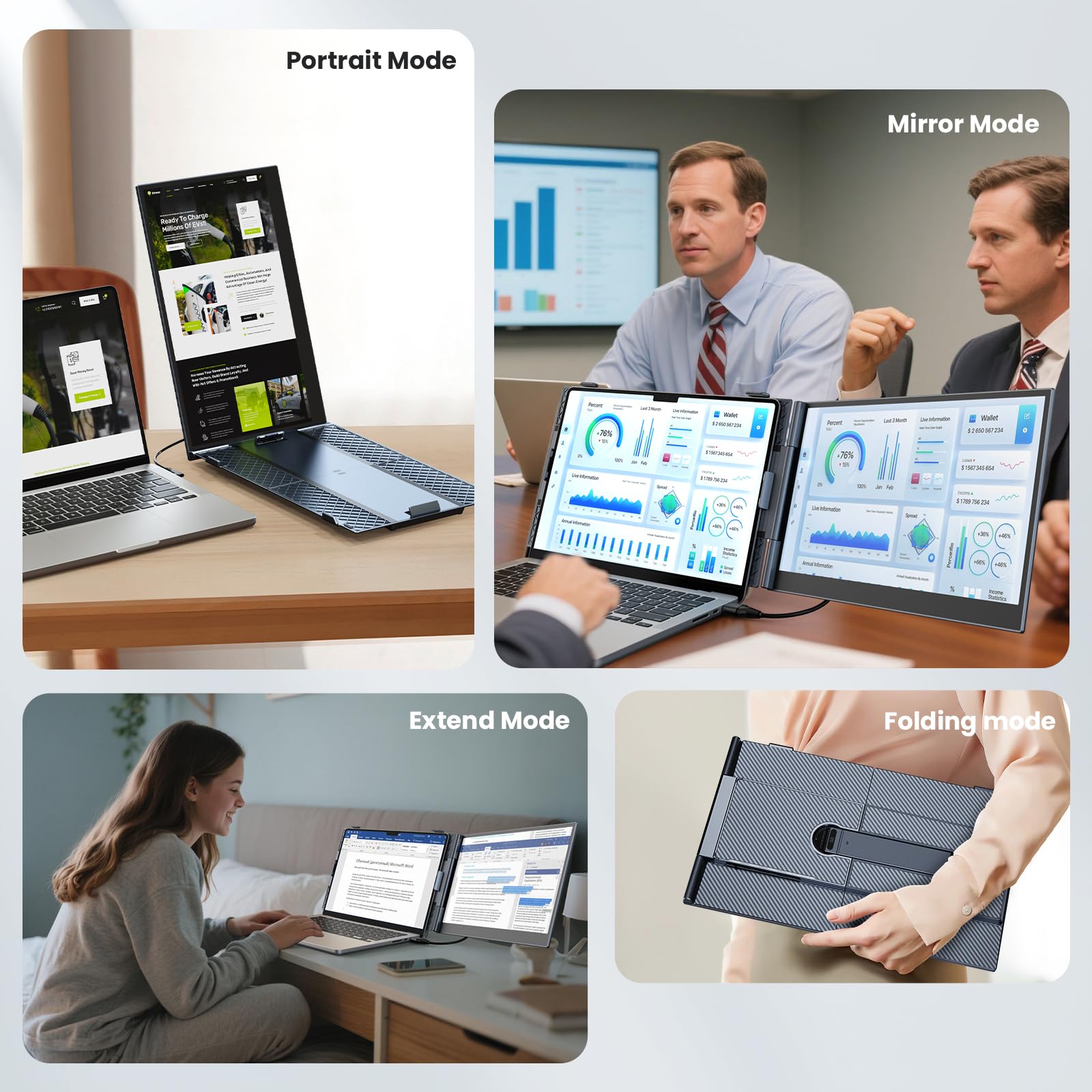 UK BONITOYS Laptop Screen Extender, 14" Ultra-Thin & Lightweight Portable Monitor, 1080P FHD IPS Second Screen, Plug and Play, Laptop Monitor Extender Compatible for Mac/Win Laptops 13-17 Inch: 14" ultra-thin