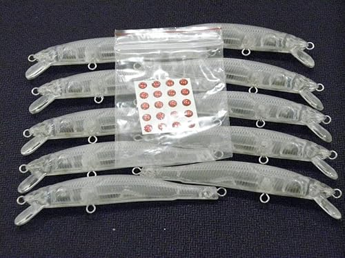 Miniatura 7 de wLure 10 Blank Unpainted Minnow Crankbait Topwater Lipless Jerkbait Fishing Lures V3