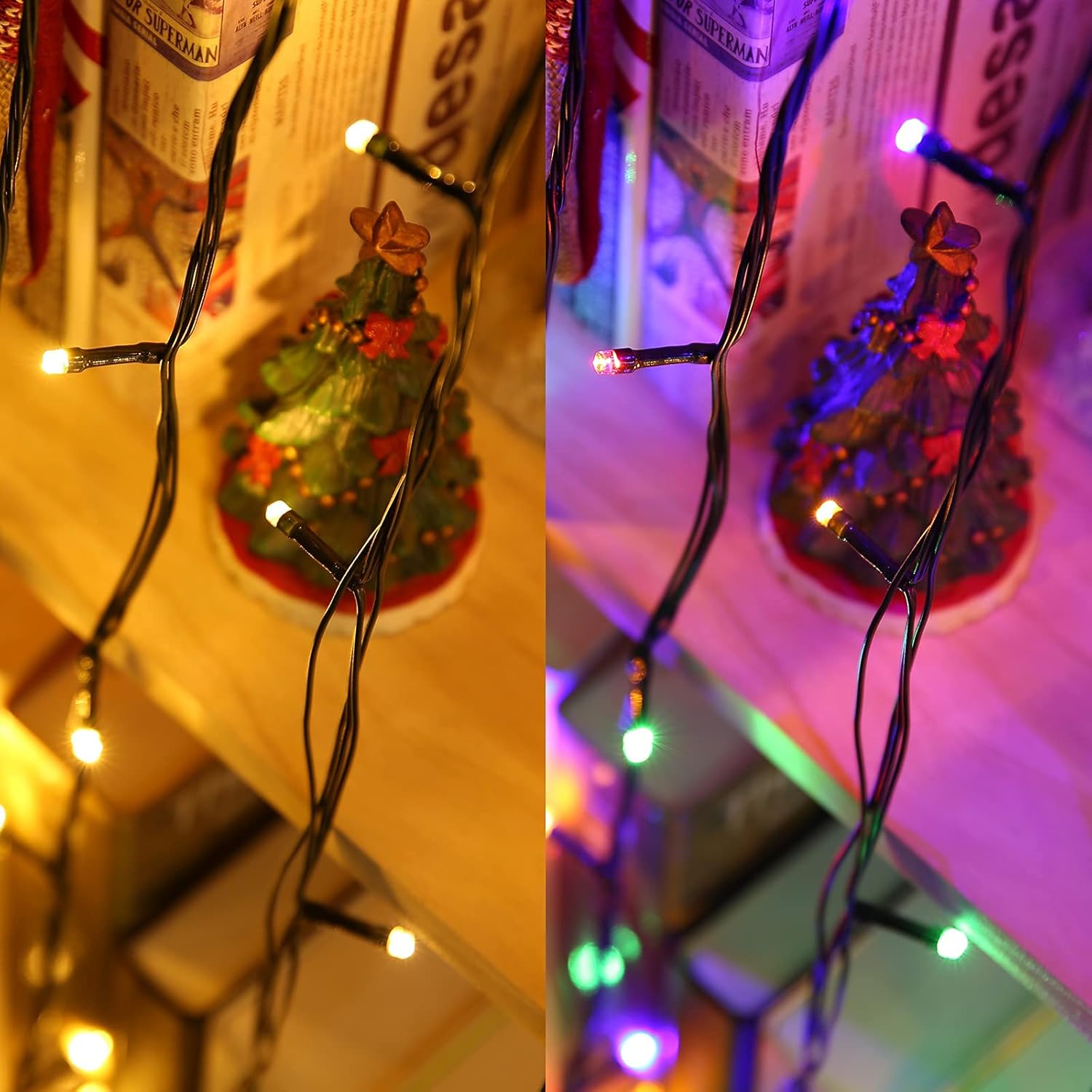 Joomer Color Changing Christmas Lights, 2 Pack Total 144FT 400 LED 12 Modes Solar String Lights Waterproof Twinkle Fairy Lights for Garden Yard Patio Christmas Decoration (Warm White to Multicolor) - Image 6