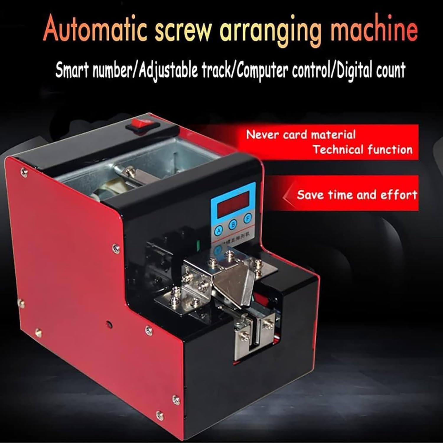 Automatic Screw Feeder Counter,Digital Display Screw Counting Machine,Adjustable Speed,1-5mm Track,2 Counting Functions,for Various Screw Types