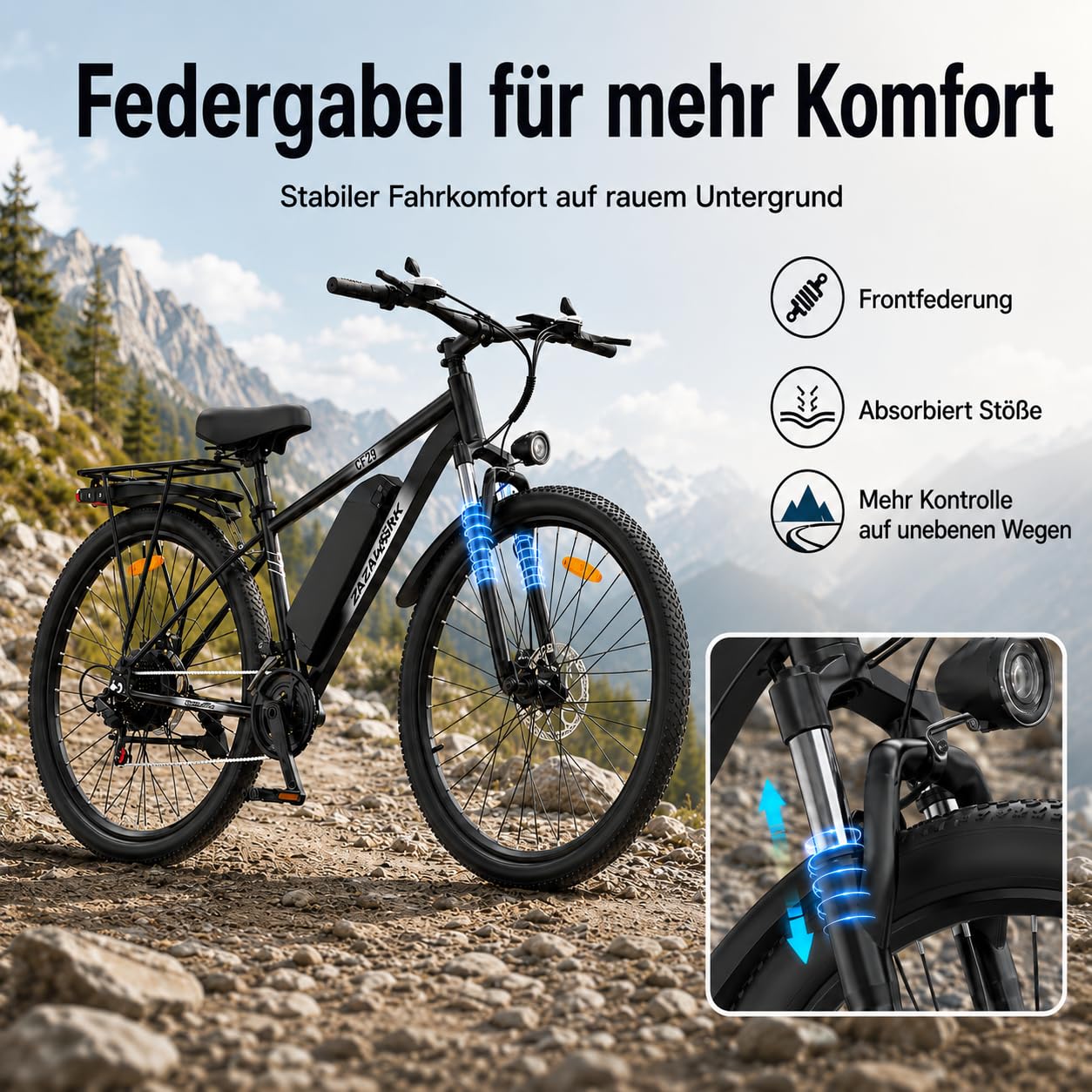TIGUOWISH C29pro Vélo Électrique Adulte,Batterie Amovible 48V15/18.6Ah,Moteur Tout-Terrain,VTT 21 Vitesses,Frein à Disque hydraulique,Écran LCD Intelligent