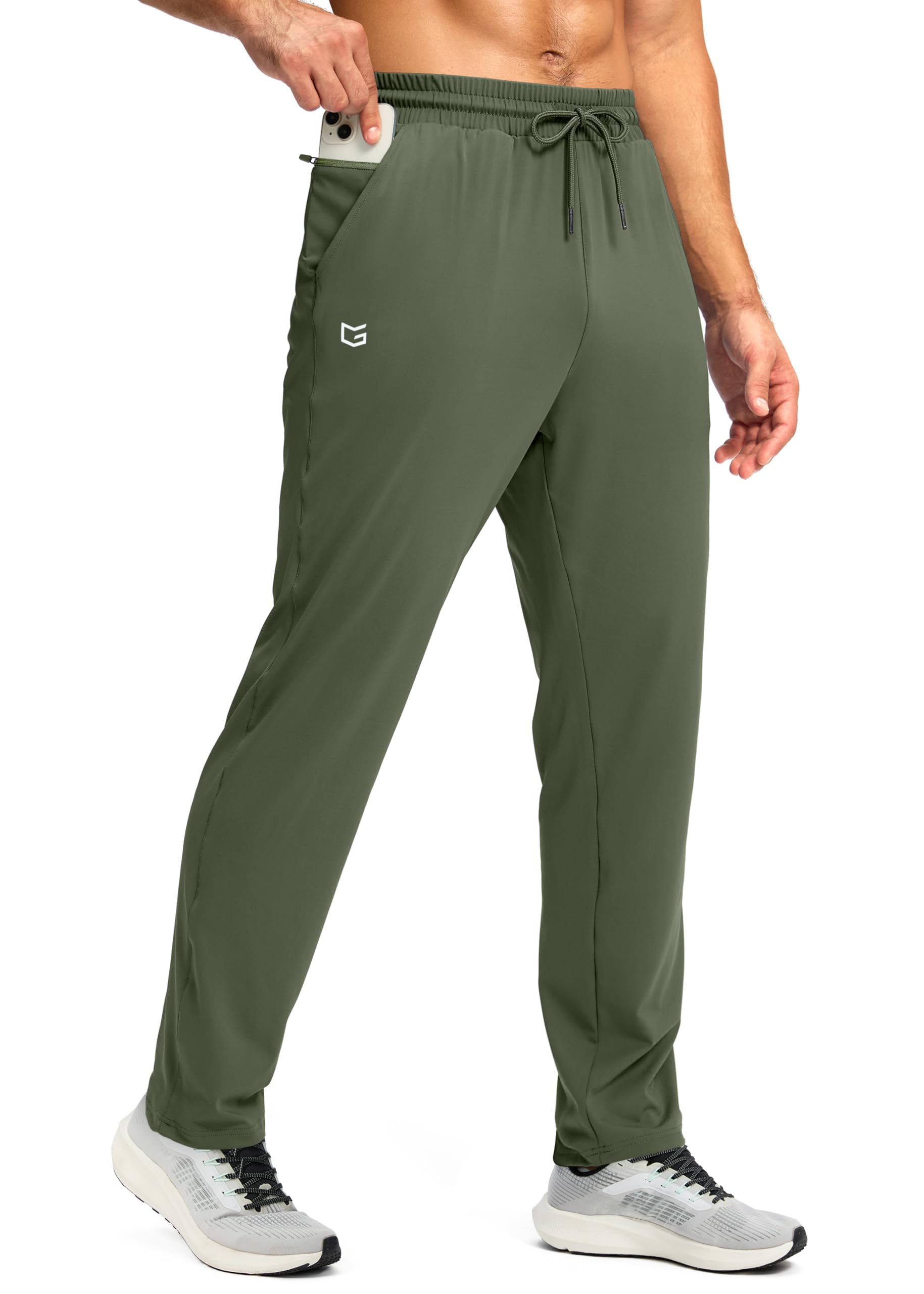 G Gradual Men's Sweatpants with Zipper Pocket Workout Athletic Track Pants Stretch Tapered Joggers for Gym Running Jogging