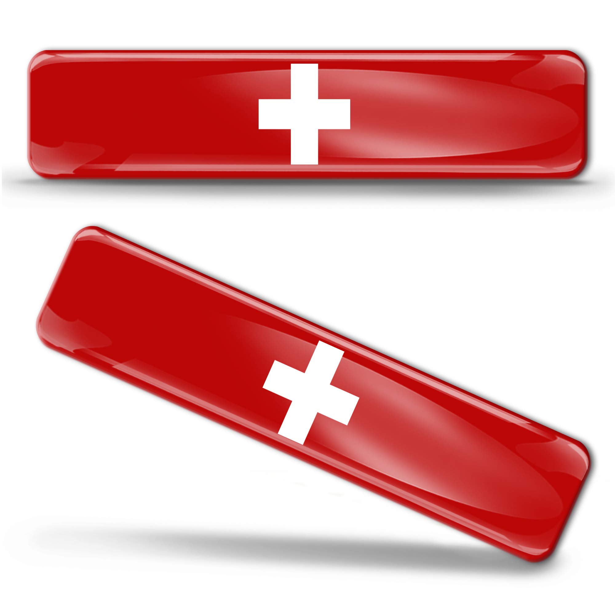 Biomar Labs Switzerland Swiss Flag F 23 2 X 3D Domed Silicone Stickers Decals Switzerland National Swiss Flag Banner Emblem Car Motorcycle Helmet F 23/2-Ka