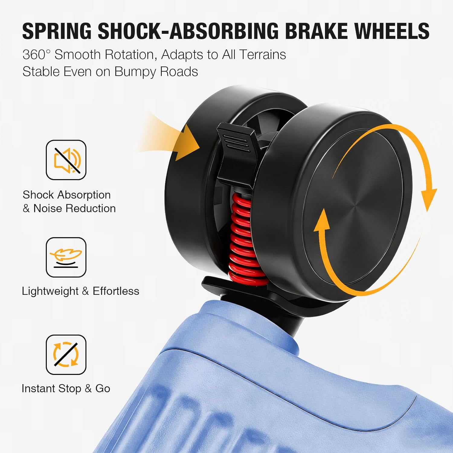 Expandable Hard Shell PC Luggage, TSA Lock, Brake Spinner Wheels, USB-C Port, Phone Stand & Cup Holder, Ideal for Family Travel (Lilac Blue, 24 inches)