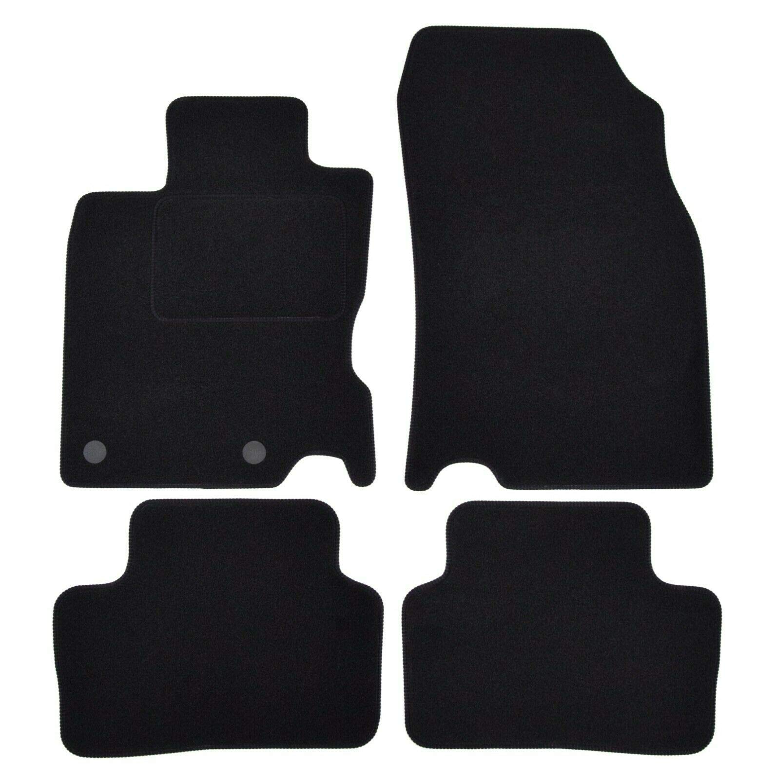 J&J AUTOMOTIVE Velours Fußmatten und TPE Kofferraumwanne Set passend für Nissan Qashqai 2 J11 2013-2017, mit hohem Rand Passform rutschfest Geruchsneutral Schwarz