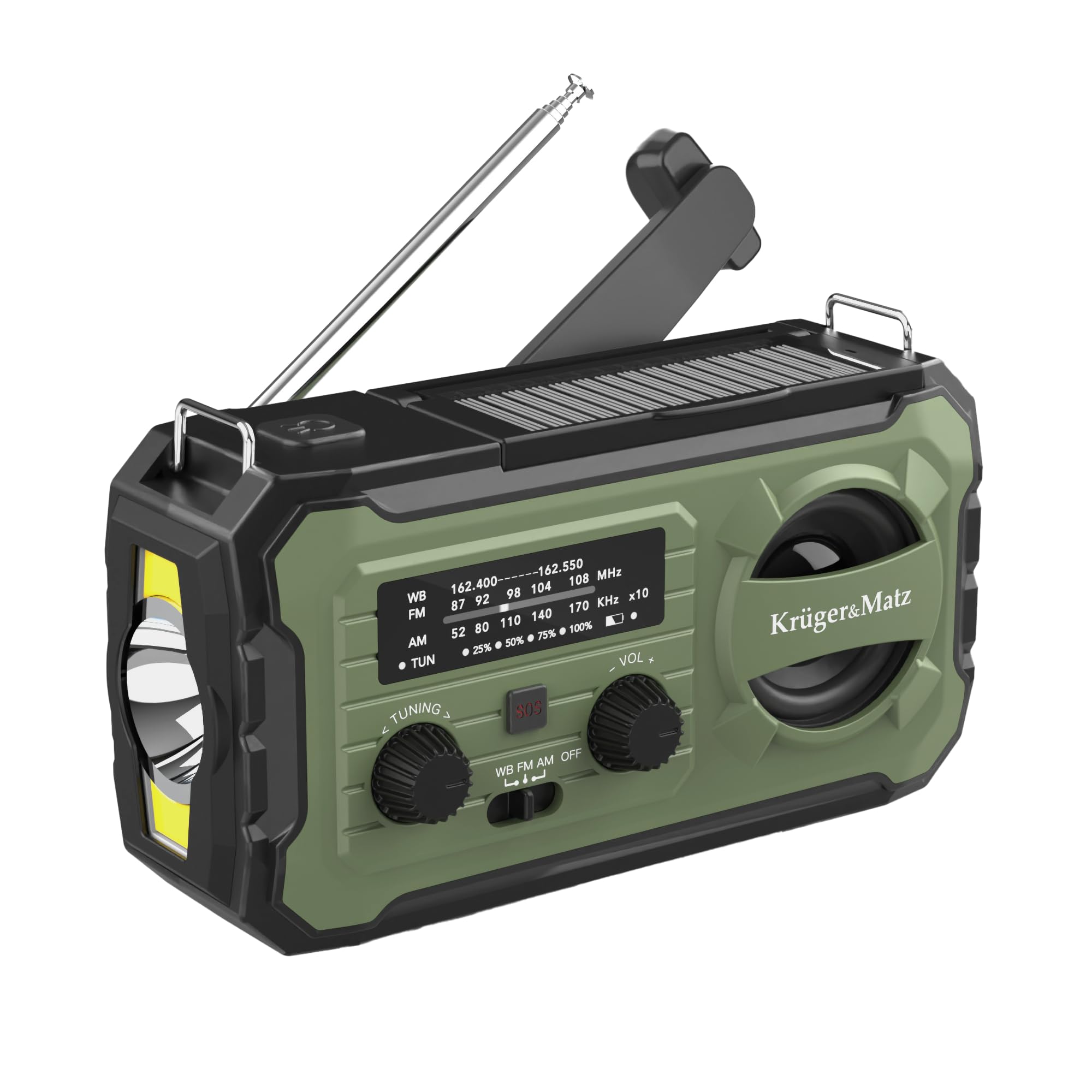 Radio solarne przenośne SOS powerbank 10000mAh latarka dynamo Kruger&Matz
