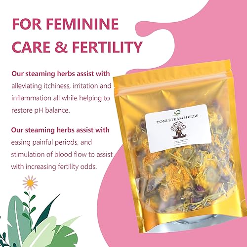 Miniatura 5 de Yoni - Hierbas de vapor naturales para mujer, kit de vapor vaginal Yoni para limpieza y ajuste femenino, 3.5 onzas de vapor V en casa, paquete de 2