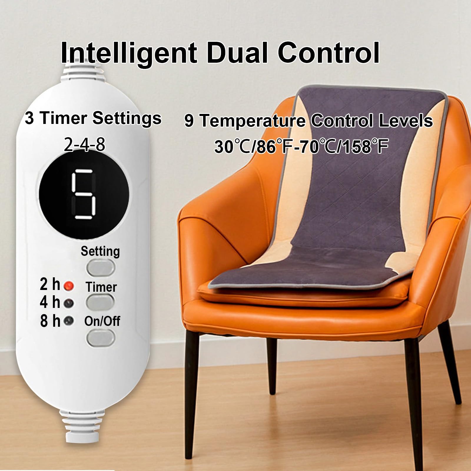 Almohadillas Electricas,Esterilla Calor con 9 Niveles de Calor y 3 Ajustes de Temporizador, Mantita Electrica para la Espalda y Las Caderas(Pink)