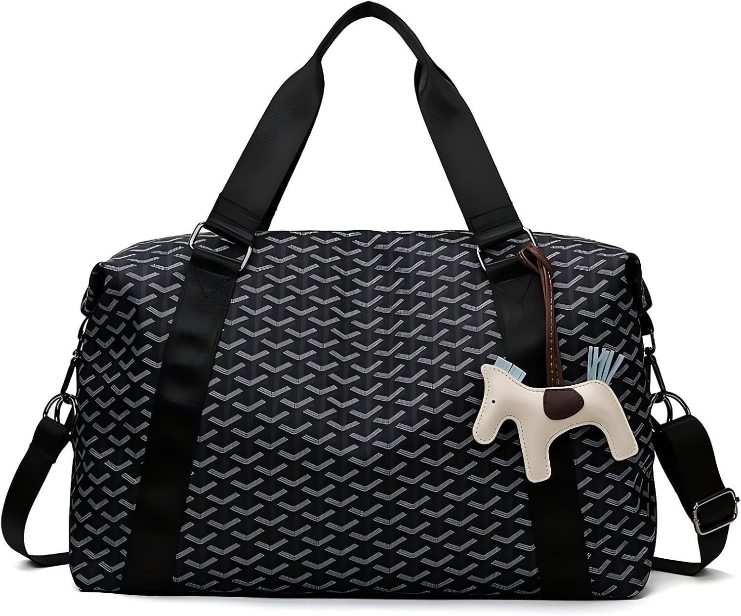 Premium Gym & Travel Duffle Bag - 17.3 x 7.1 x 11 in Multi-Functional for Fitness, Travel & Sports (Black)