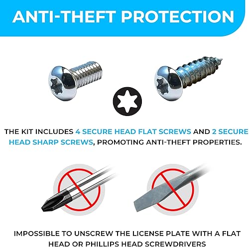 Miniatura 6 de Soporte de placa trasera para Mercedes-Benz 2007-2025, marco estándar de plástico negro de 6 x 12 pulgadas, incluye 8 tornillos y llave, soporte