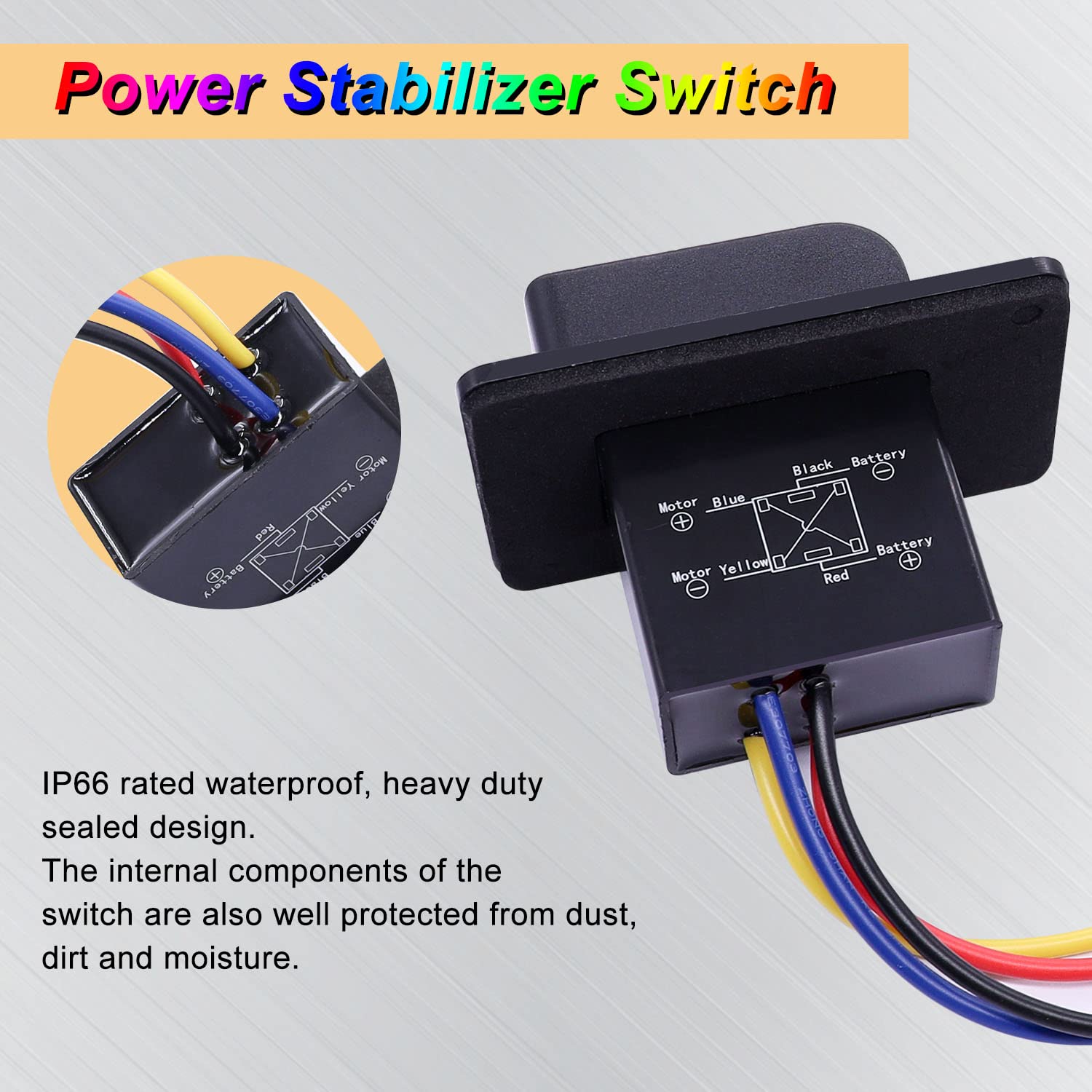 weideer RV Jack Switch Power Stabilizer Switch 12V Momentary Reverse Polarity Waterproof Extend Retract Leveling Switch with Harness Screws