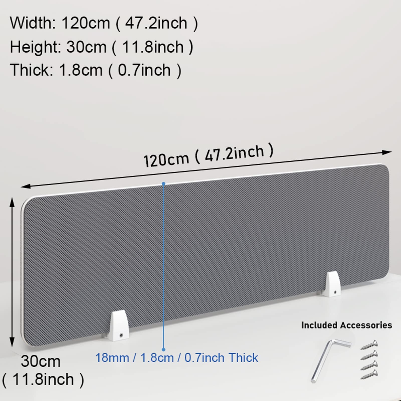 Lot de 4 panneaux d'intimité pour bureau - Réduction du bruit - Pour étudiants - Partition de bureau montée sur table pour salle de classe et bibliothèque - Taille : 120 x 30 cm