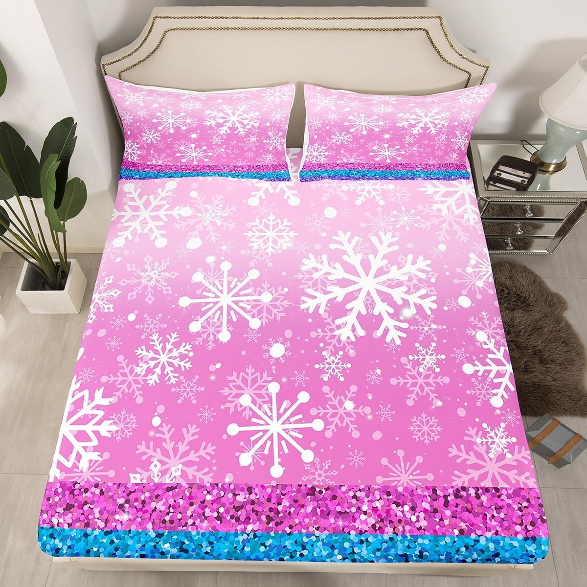 Alphabet Kids ABC Learning Fitted Sheet Full Size, Cartoon Dino Bedding Set Kids Educational Nursery Art Bed Sheet Set for Boys Girls Jungle Dino Bed Cover (2 Pillow Cases and a Fitted Sheet)