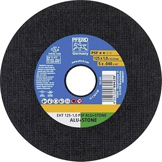PFERD TOOLS Trennscheibe PSF ALU+STONE 10 Stück | 125 x 1,0 x 22,23 mm, gerade | 61819015 – für NE-Metalle und mineralische Werkstoffe