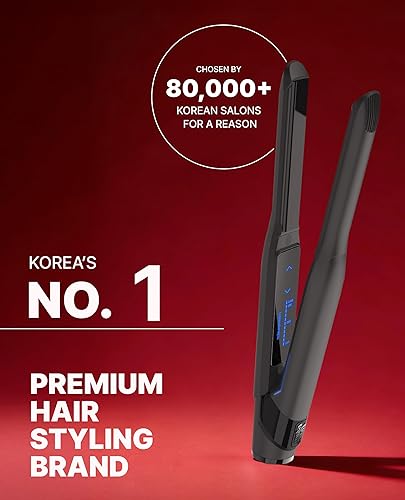 Miniatura 2 de GLAMPALM Plancha para el cabello 0.5" Plancha plana de cerámica infundida con Vita C, la herramienta profesional de salón n.º 1 de Corea para