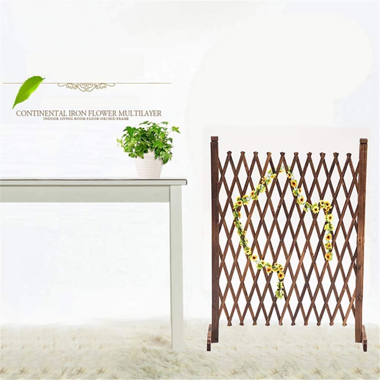 Holzzaun-Gitter-Dekoration – Teleskop-Leitplanke, Baby-Garten-Hundezaun-Bildschirm, Haustier-Zaun-Klettergerüst, Multifunktionaler Zaun Zum Aufhängen Von Dekorationen