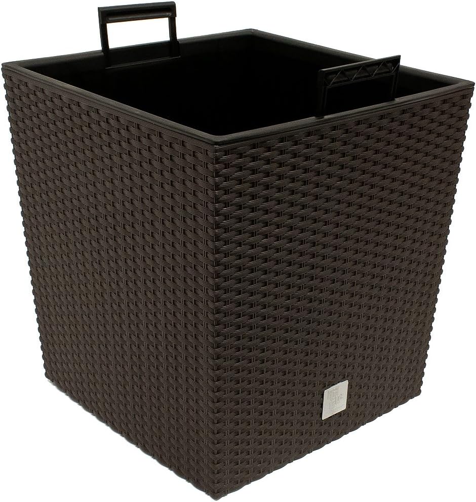 Горшок для растений Rato 32 л с поддоном шоколадного цвета 33 x 33 x 33 см.