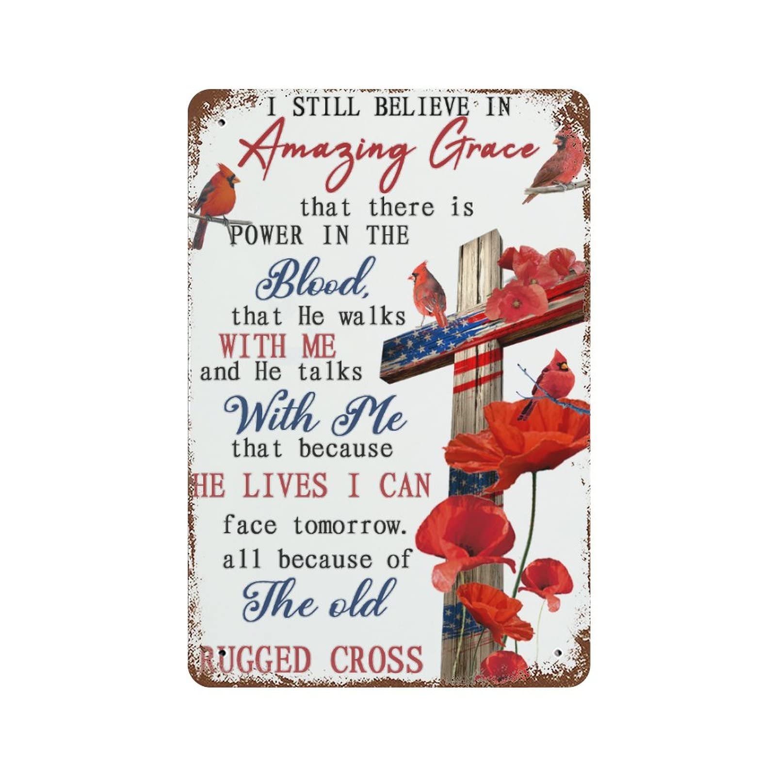 Panneau en métal inspirant Amazing Grace pour un intérieur serein