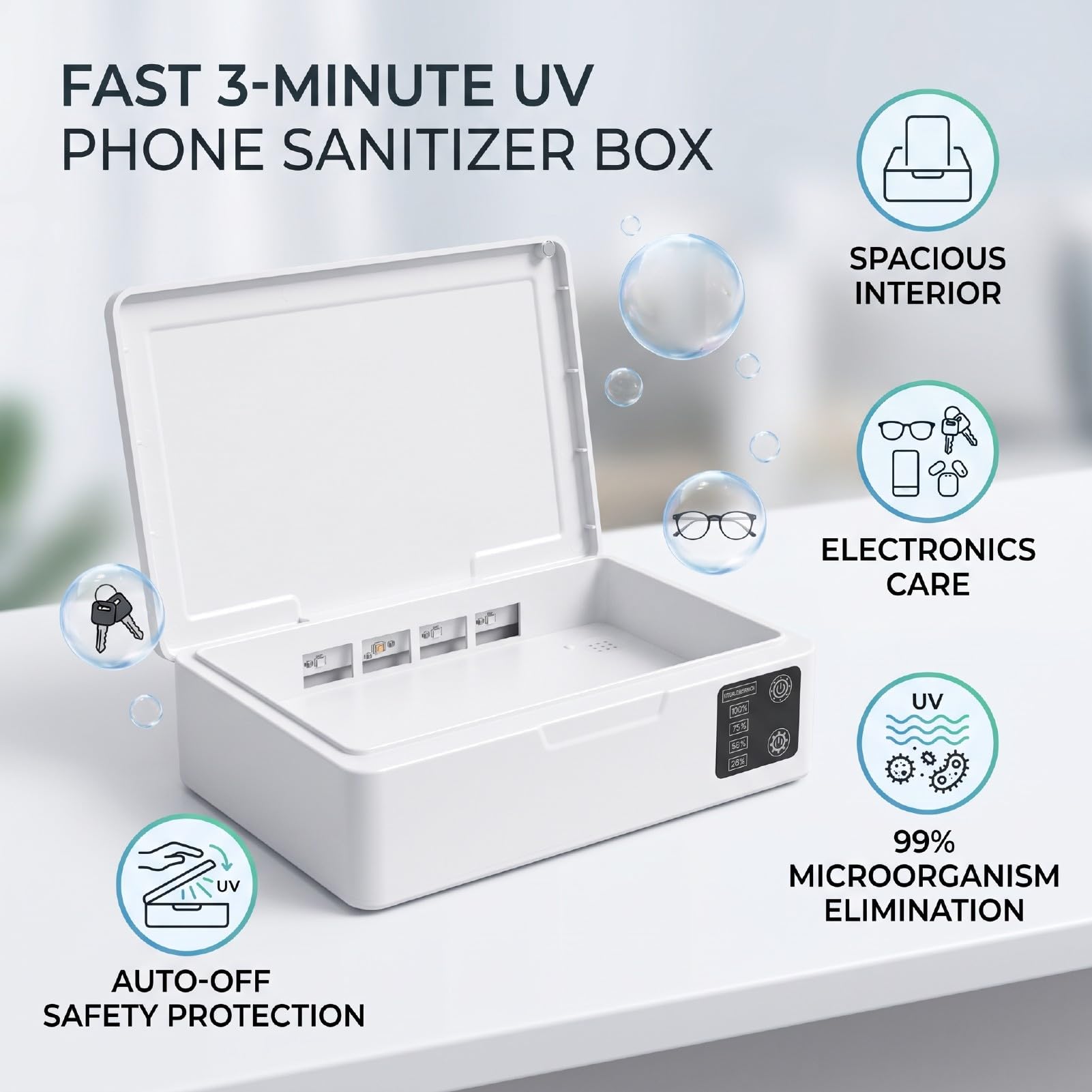 Luocute UV Handy Desinfektionsbox, UV Reinigungsbox, 3 Minuten for Geräte