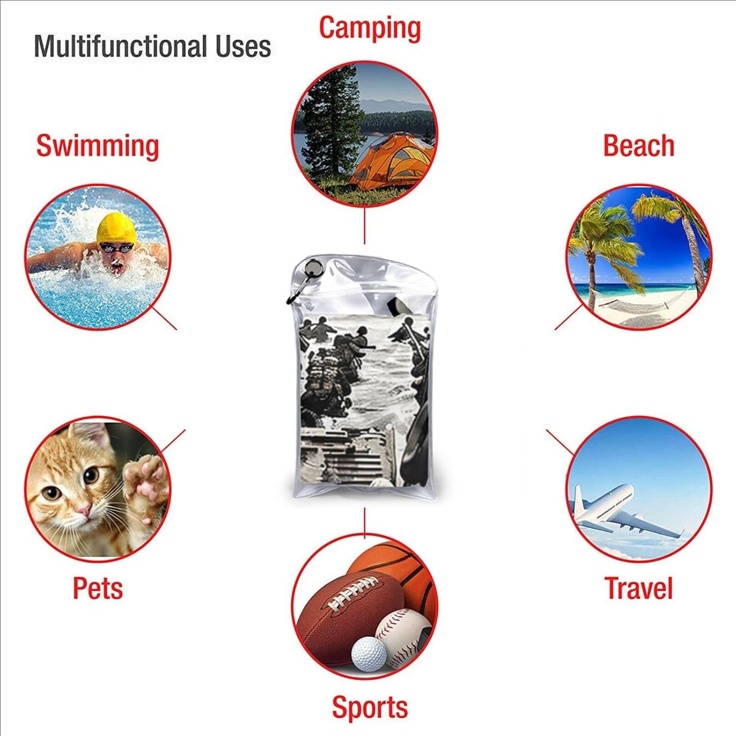 KHiry Microfiber Towel Beach Towels Normandy landings Quick Dry Towel Soft Lightweight Travel Towels Absorbent Large Easy Pack Travel Things Beach Blanket for Gym Sports Swimming