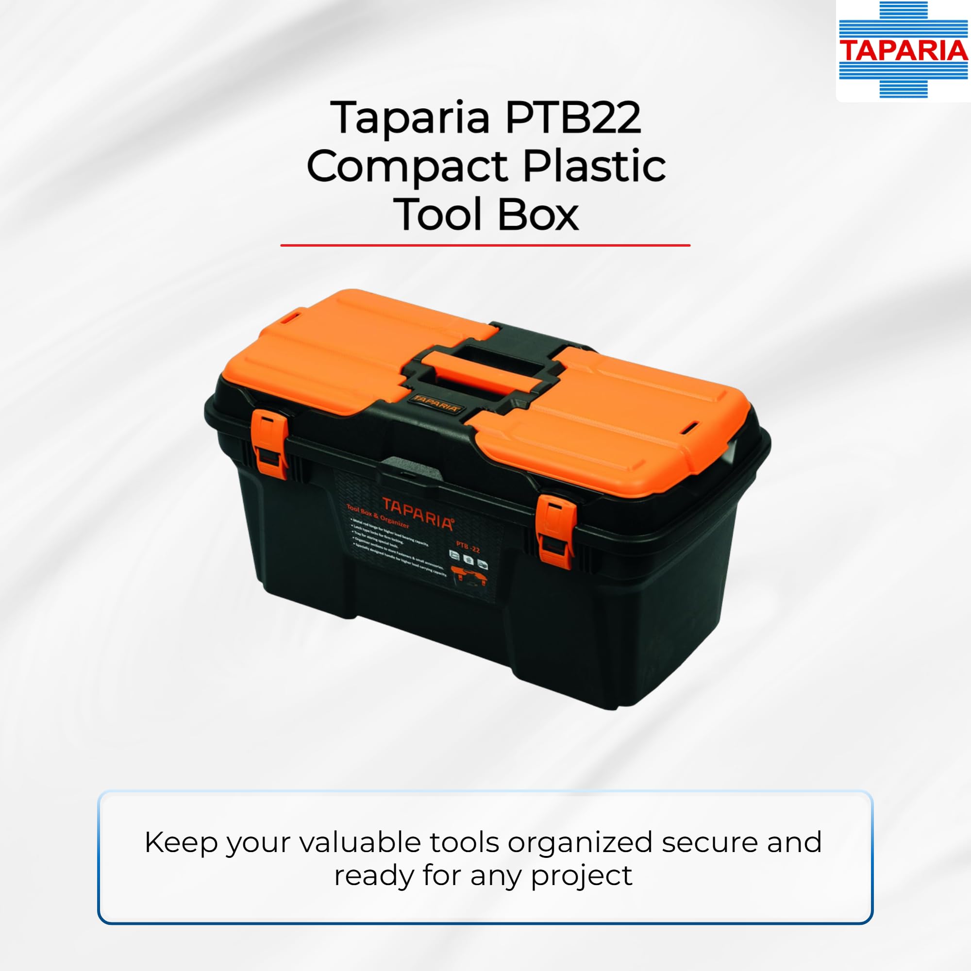 Taparia PTB22 Plastic Tool Box with Organizer (Multicolor