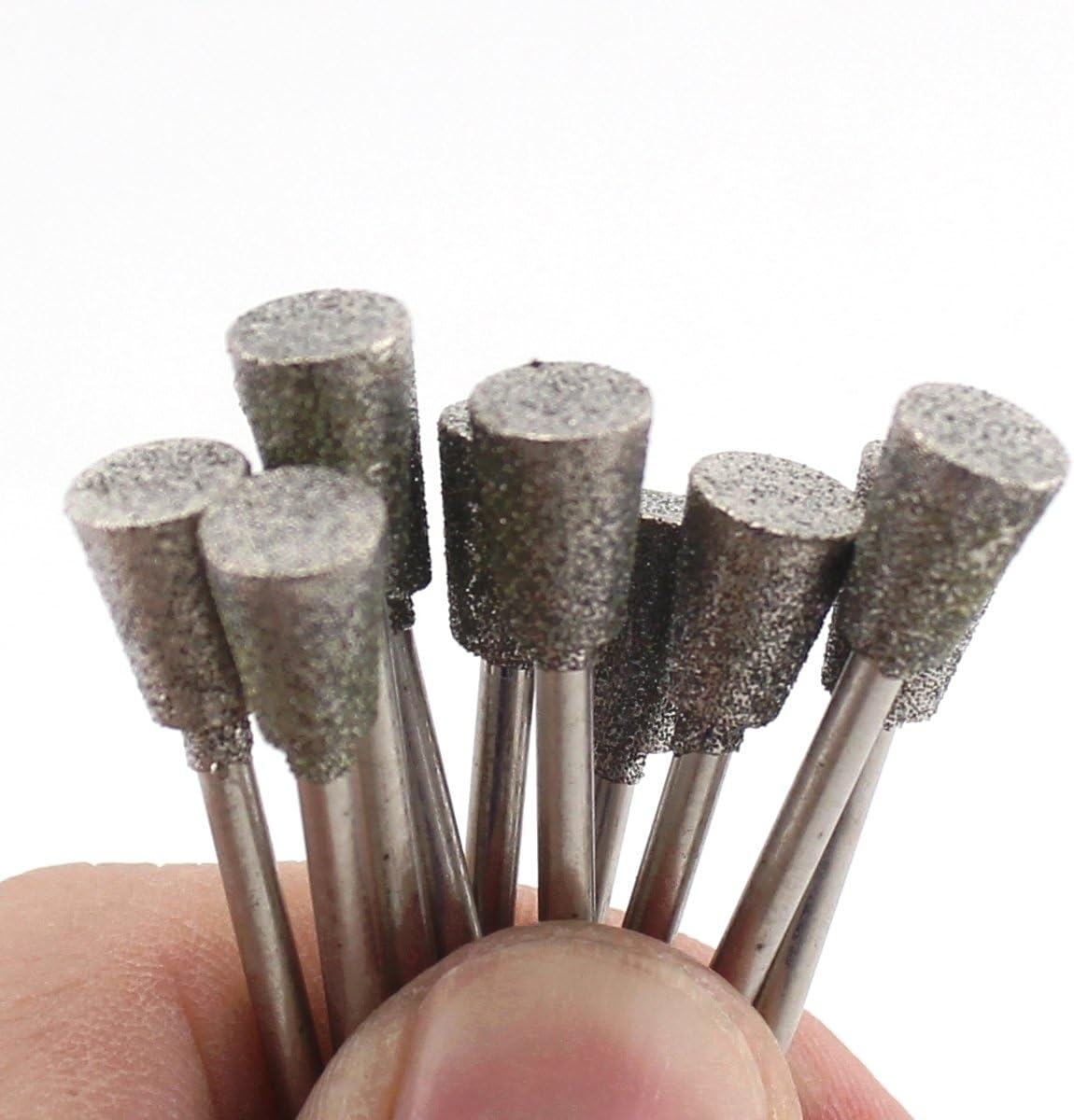 ILOVETOOL 7mm Diamond Inverted Cone Grinding Bit Jewelry Making Gem Pack of 10Pcs