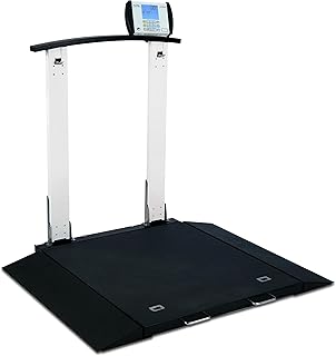Detecto, 6560-C-AC, Wheelchair Scale, Portable, Digital, Folding Col., 1000lb x .2lb, 450kg x .1kg, BT, WiFi, AC Adapter