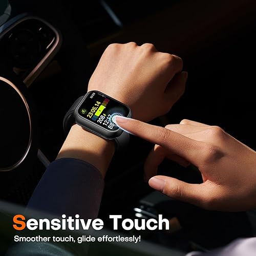 Miniatura 72 de Carcasas Tauri rígida, 2 unidades compatibles con Apple Watch SE Series 6, 5, 4, vidrio templado de dureza 9H integrado, delgada, a prueba