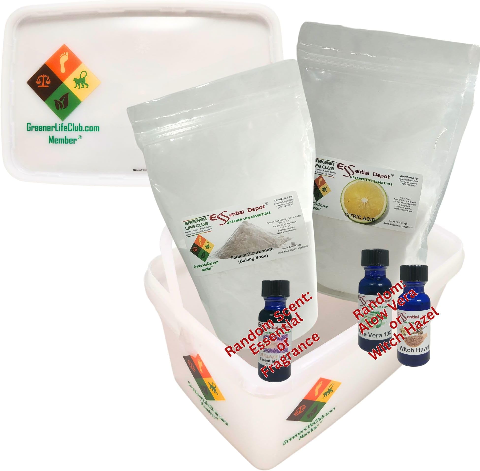 Essential Depot Bath Bomb Making Kit (Deconstructed) - Refill Pack - Basic - Everything Needed to Make Another 12-15 Bath Bombs Except The molds + Spray Bottle