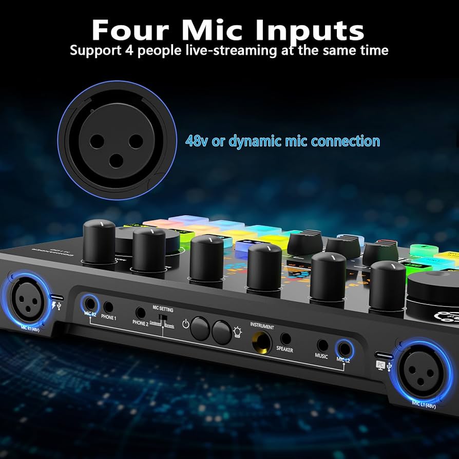 Amazon.com: Podcast Equipment Bundle for 2, Audio Interface