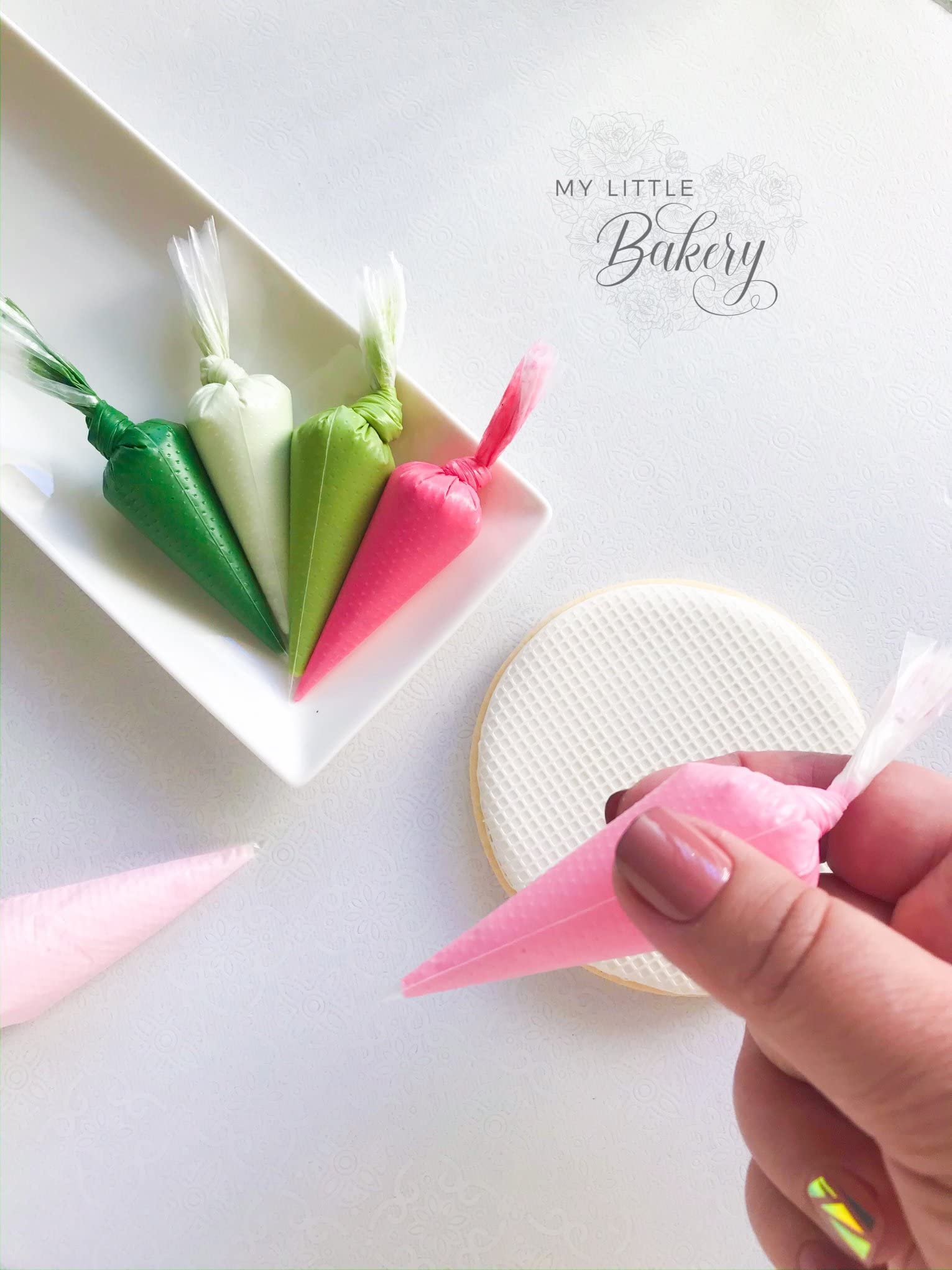 Bolsa de repostería desechable, Manga de Pastelero para Decoración de Galletas. Paquete de 100
