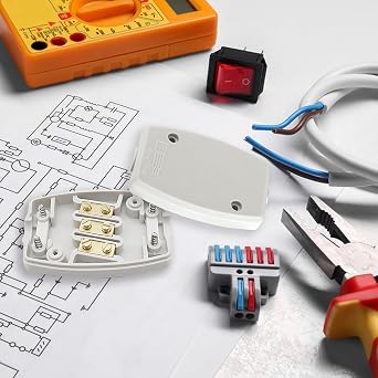 2Pcs 3-Terminal Electrical Junction Box, 13A 250V Flex Connector 3 Core Cable Joiner White Cable Connectors Electric Connectors for Indoor Lighting,Power,Wiring (White)