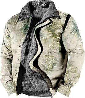 TAWXCL Windproof Modern Long Sleeve Coat Mens Halloween Cropped Exercise Loose Fi with Pockets Lapel Puffer Jacket Mens