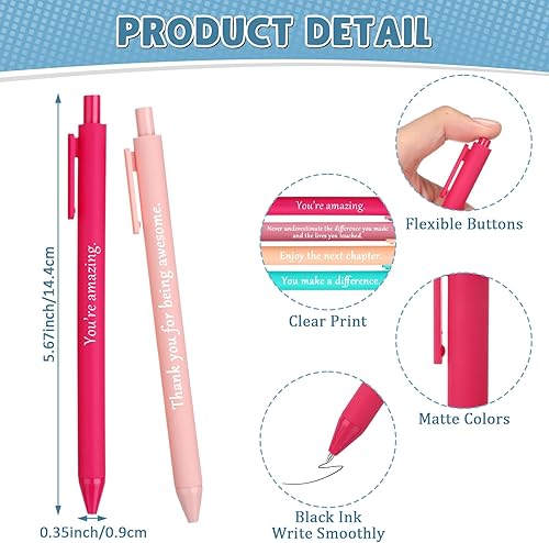Miniatura 4 de Teling 100 bolígrafos motivacionales, operación a granel, citas inspiradoras, bolígrafos con frase para regalos de regreso a clases, bolígrafos de