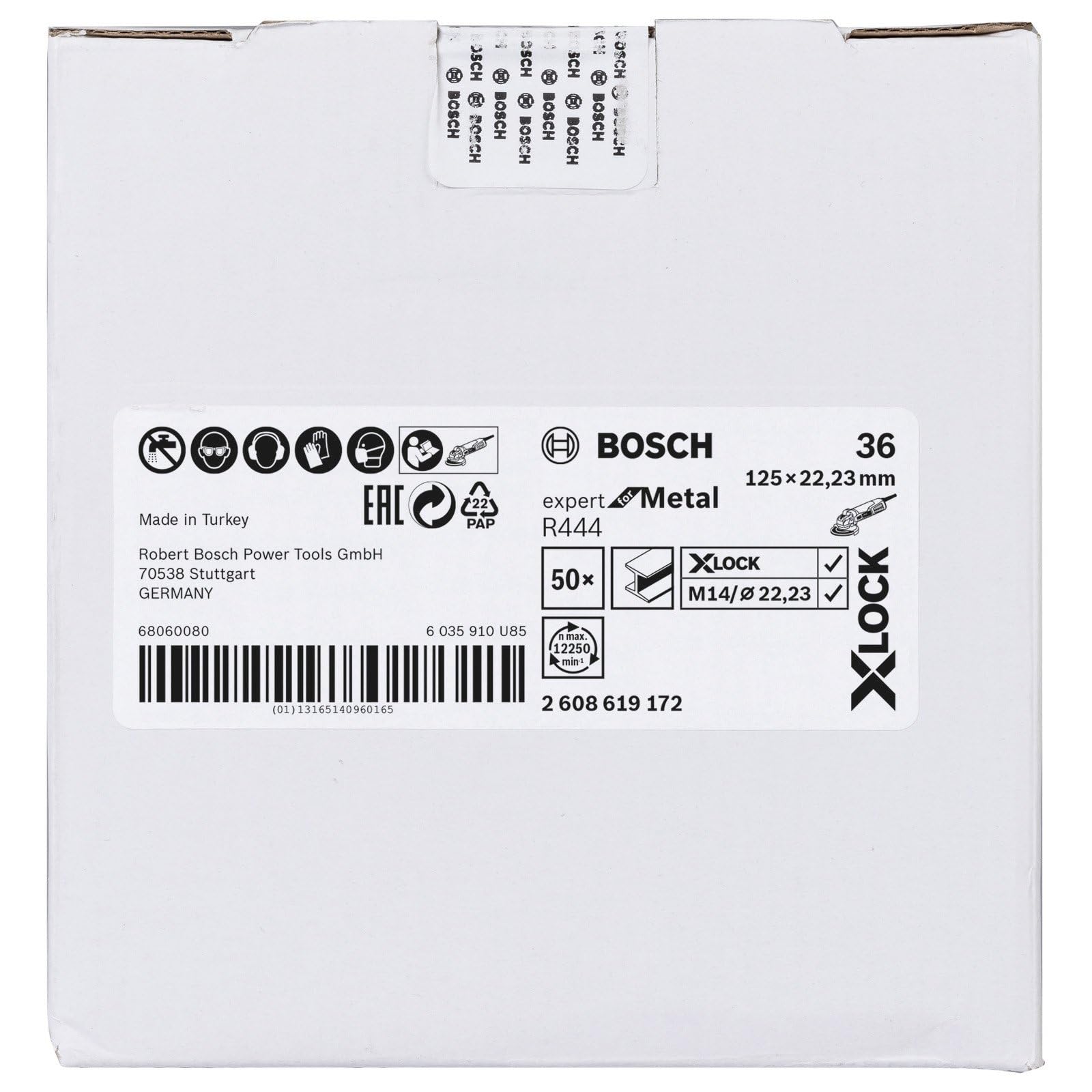Bosch Profesional Tarcze ścierne z włókniny z systemem X-LOCK, Ø 125 mm, G 36, R444, Expert for Metal, 1 szt. D= 125 mm; K= 36