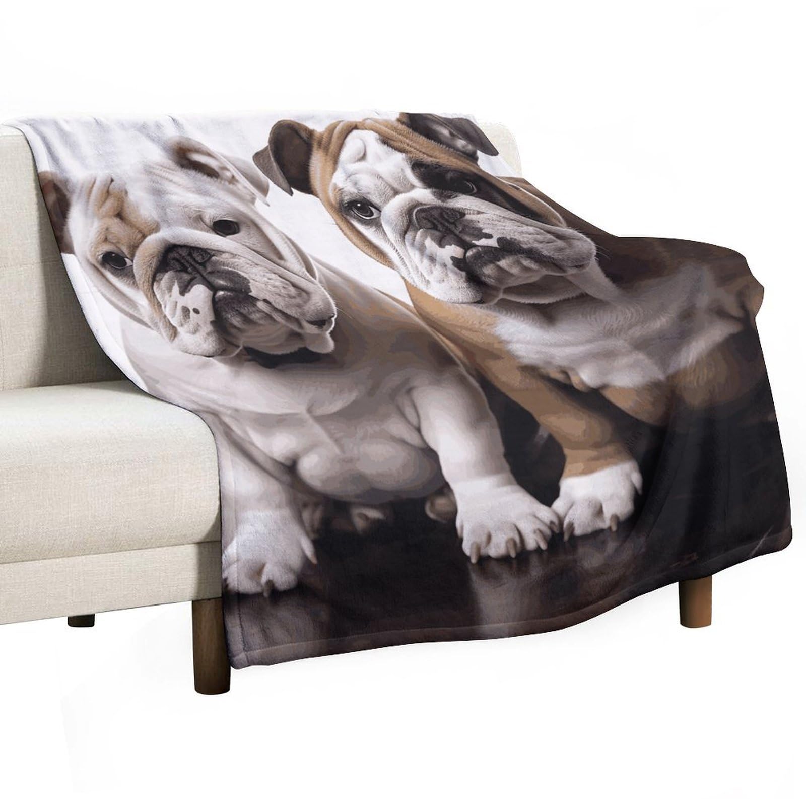 Plaid bouledogue pour camping et voyage | Couverture flanelle canapé