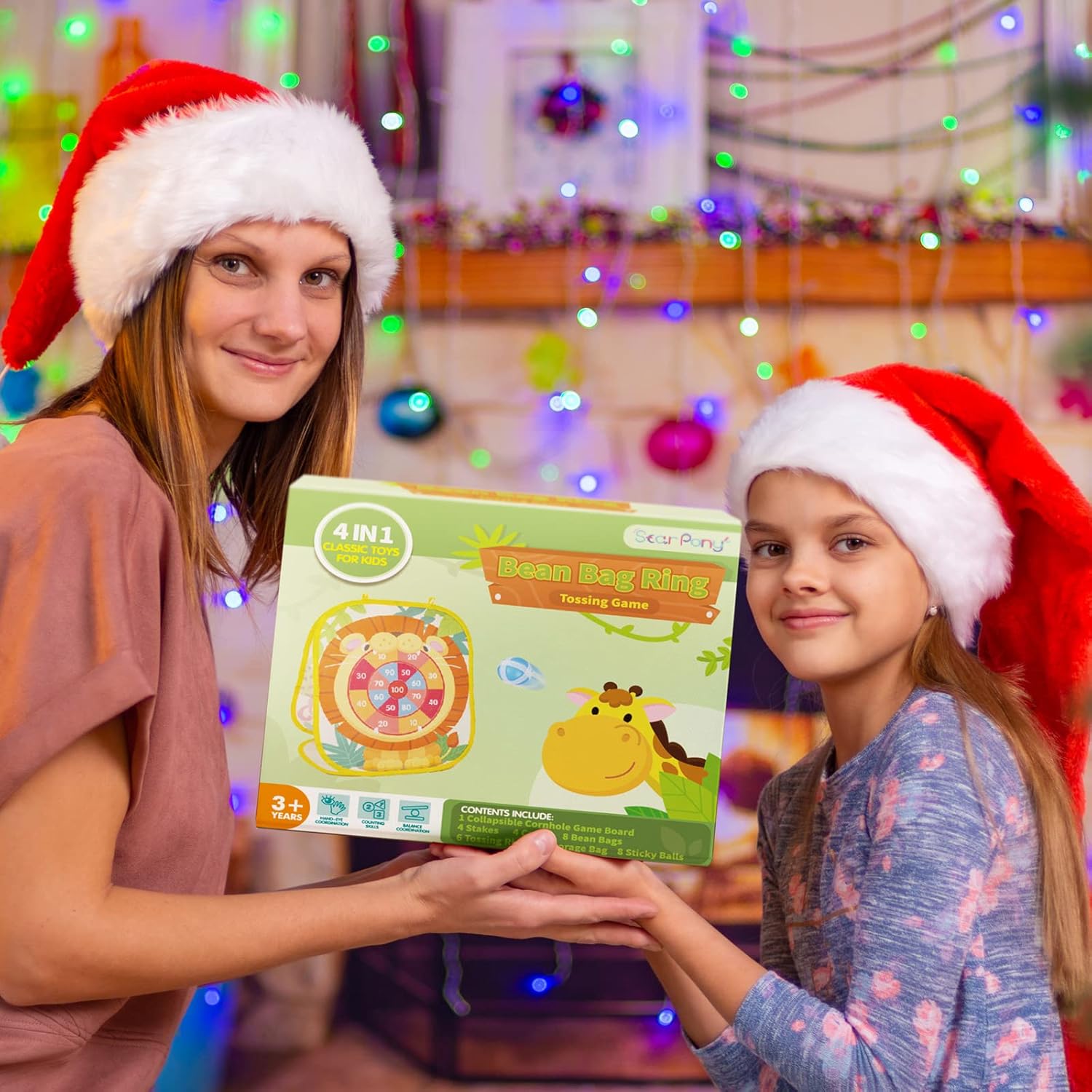 4 in 1 Bean Bag Toss Game Kids Cornhole Set - 32 Pcs Cornhole Game & Dart Game & Tic Tac Toe & Ring Toss Game Outdoor Toys for Kids Ages 4-8 : Toys & Games